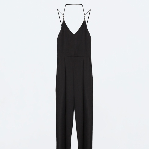 zara black playsuit